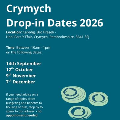 Crymych drop-in dates for 2026